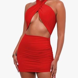 Babyboo red halter dress